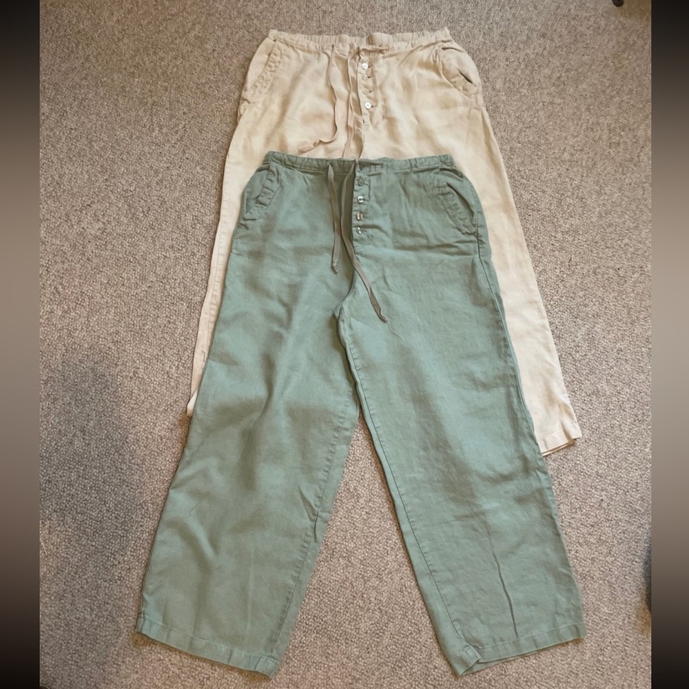 Chadwick Linen wide leg crop pants lots of 2 size 8R & 8P